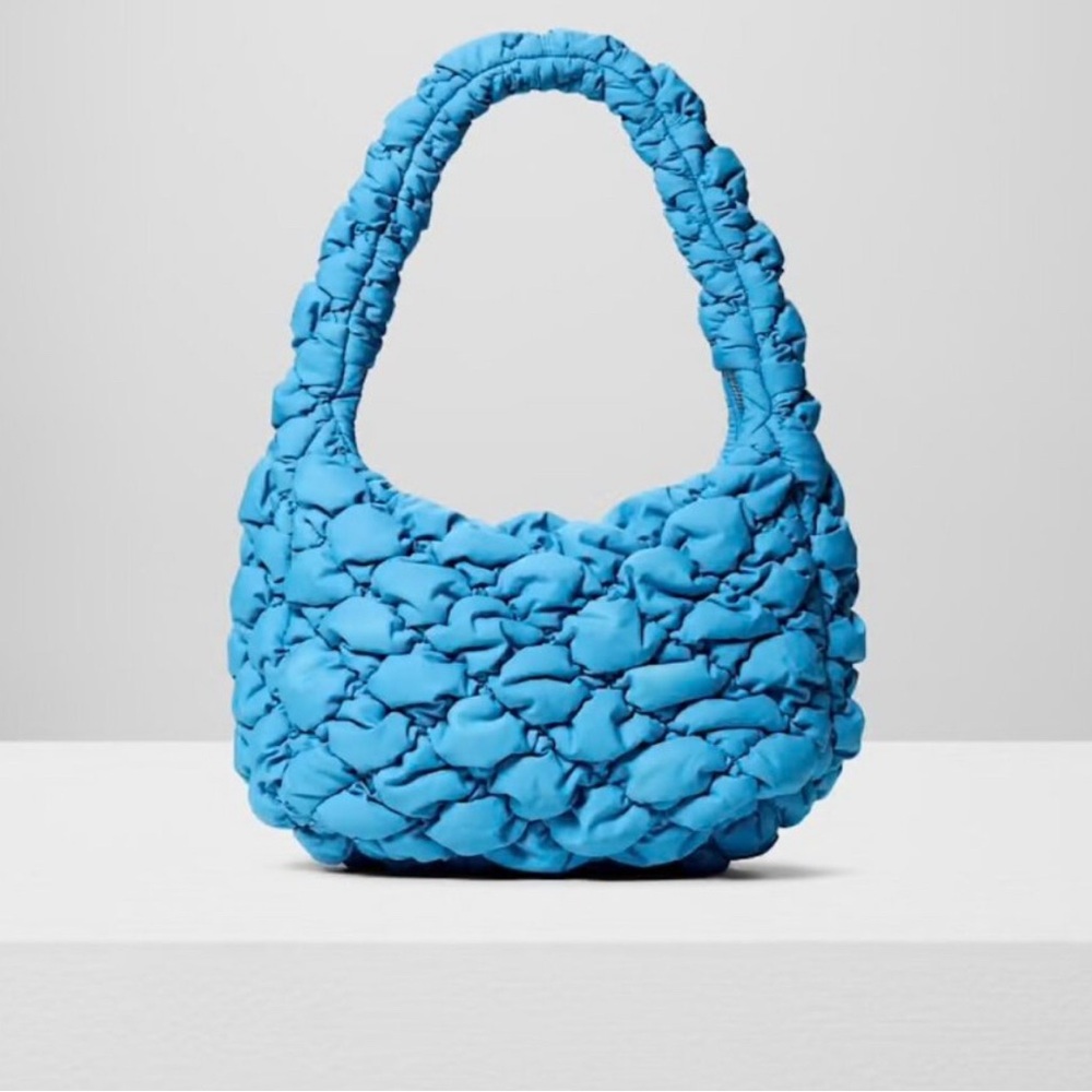 Aritzia Splash Blue Quilted Hobo Bag
